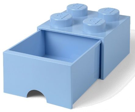LEGO Úložný box 4 so zásuvkou svetlo modrá